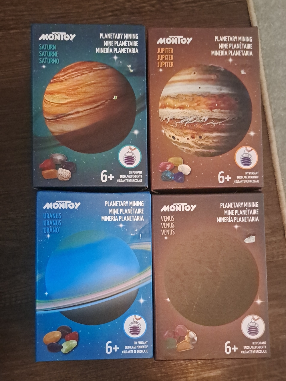 Montoy Planetary Mining 4-Kit Set | Saturn Jupiter Uranus Venus | STEM New